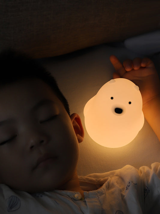 Petit ours blanc Pat Light Silicone lumière douce veilleuse veilleuse