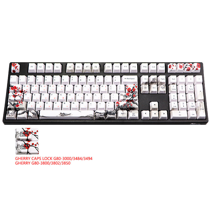 PBT Wangjiang Plum Keycap 109 Clé OEM Hauteur Coréen Japonais 