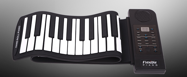 Piano à main pliable à 61 touches, épaississement de la main, sensation portable, clavier pour débutant