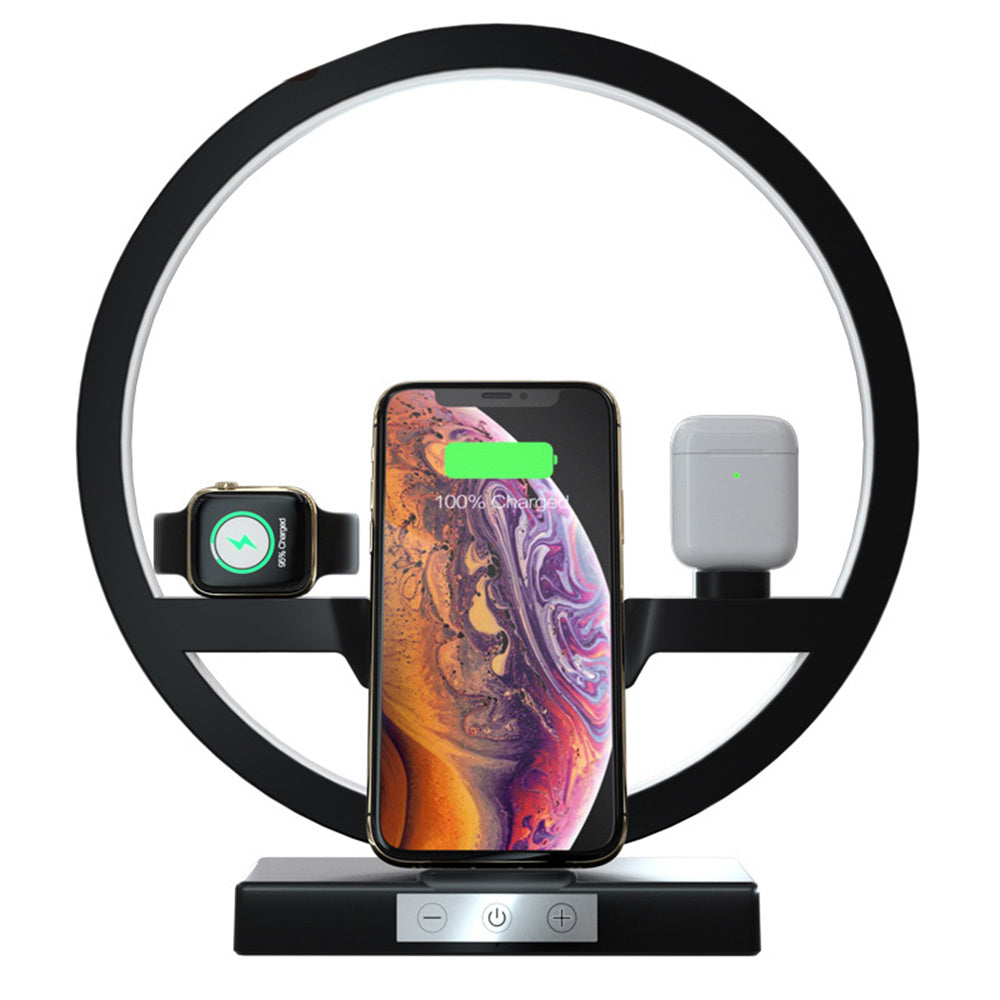 Support de chargeur sans fil, lampe de Table, interrupteur tactile, chargeur 10W pour Apple Watch, téléphones portables, écouteurs