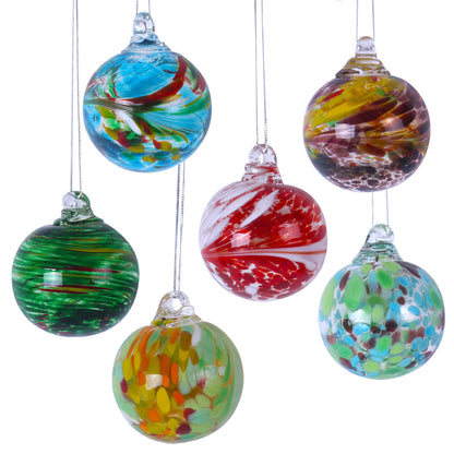 Adornos navideños con bolas de cristal transparente soplado a mano