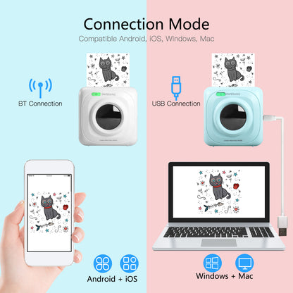 Imprimante d'étiquettes portative de poche, autocollant thermique Bluetooth pour la maison, intelligente