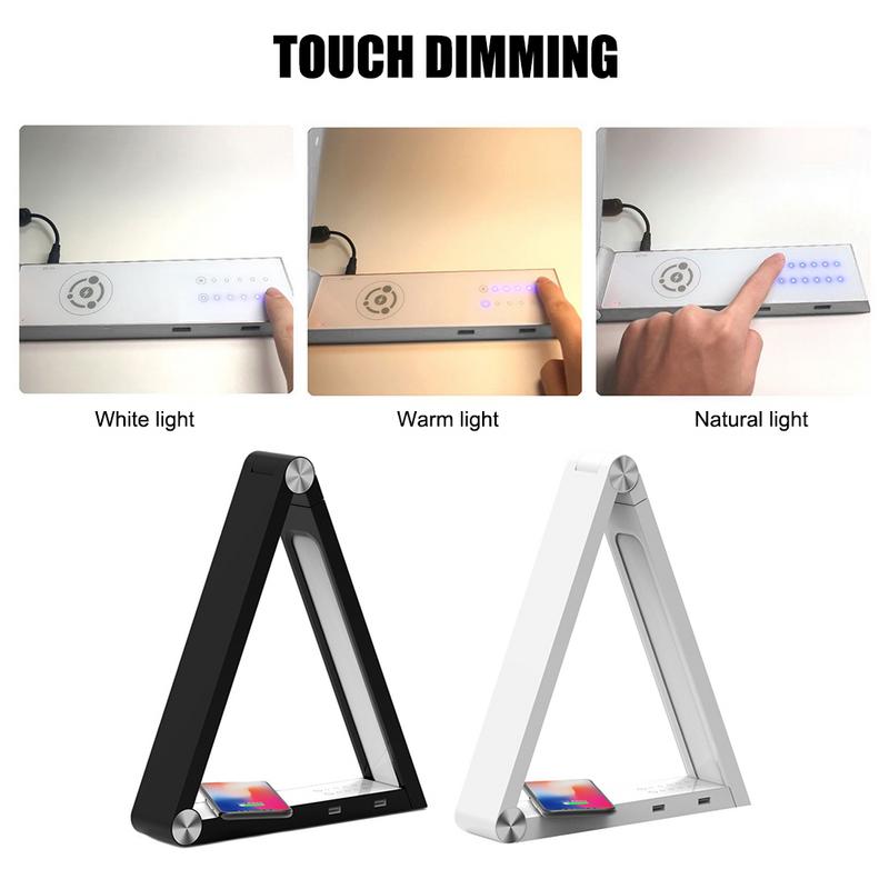 Lampe de Table triangulaire LED, charge sans fil, lampes de bureau rechargeables, pour maison intelligente, lumière artistique, norme ue, US, UK