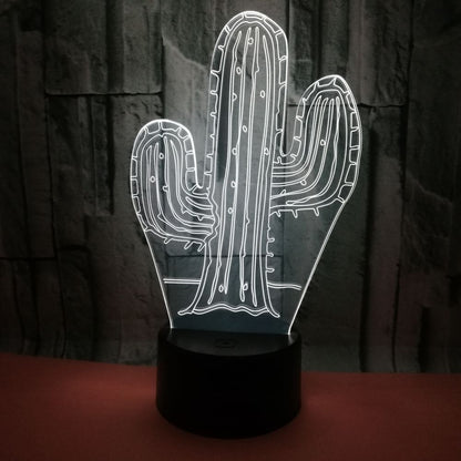 Luz nocturna 3D de cactus