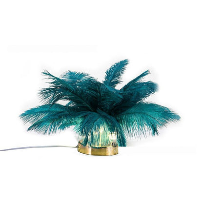 Lampe de Table en plumes véritables, mobilier doux au toucher, lampe décorative pour la maison