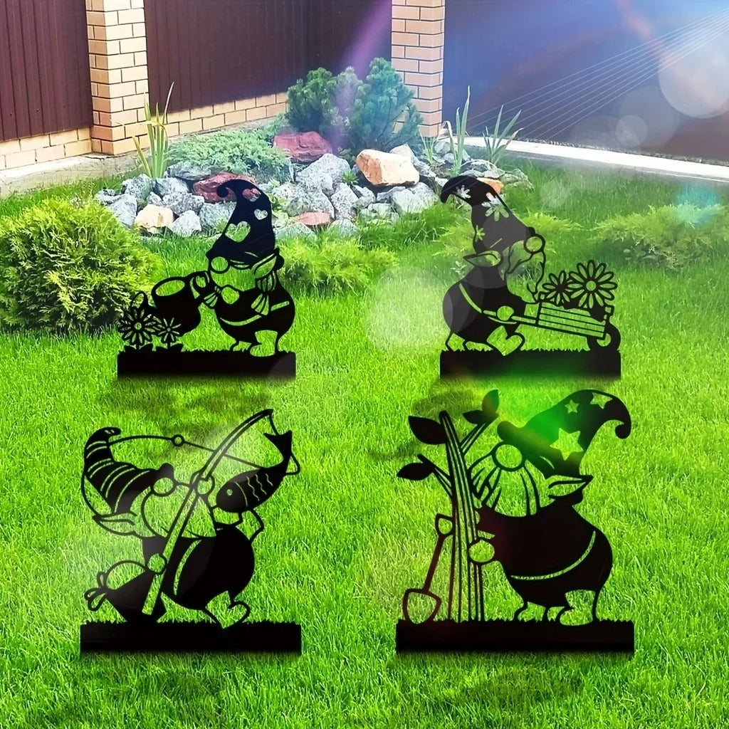 New Metal 4-piece Christmas Doll Garden Decoration Home