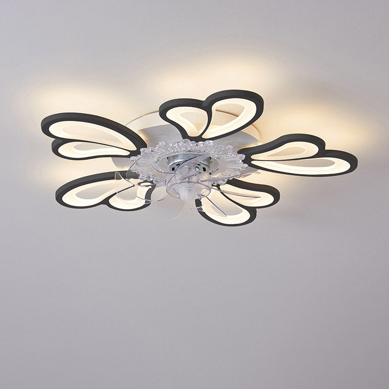 Lumière de salon simple et moderne, nouvelle lumière de ventilateur de plafond de chambre à coucher silencieuse