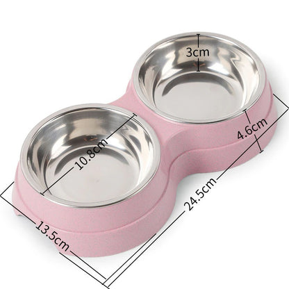 Double bols pour animaux de compagnie, distributeur d'eau et de nourriture pour chiens, en acier inoxydable, plat à boire pour animaux de compagnie, fournitures d'alimentation pour chat et chiot, accessoires pour petits chiens