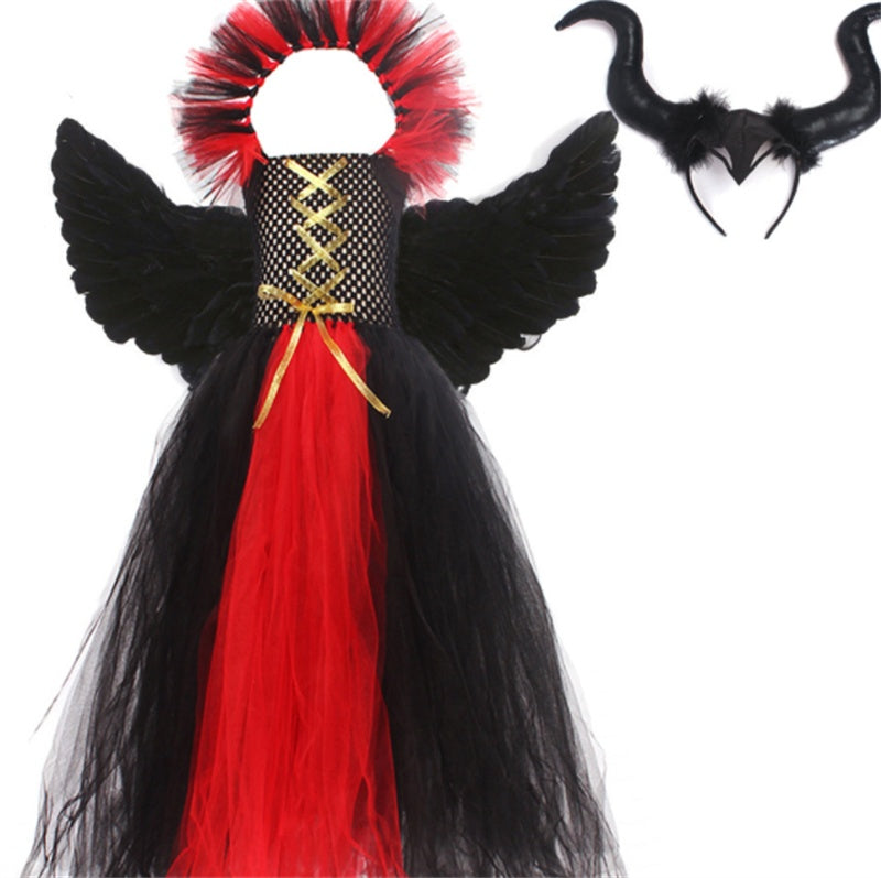 Robe gothique de cosplay du petit diable d'Halloween