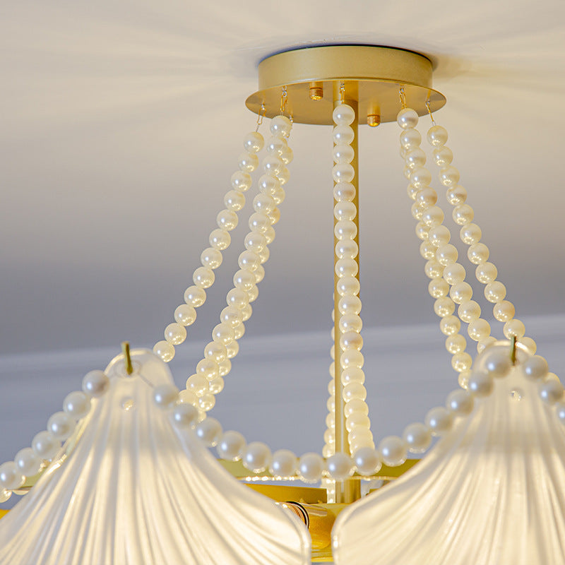 Luxury Pearl Shell Glass Living Room Pendant Lamp