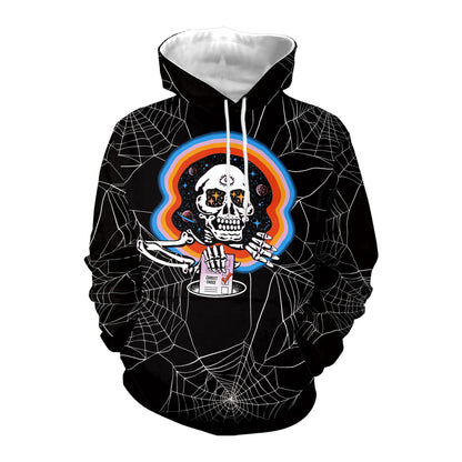 Women's Halloween Skull Hooded Casual Sweatshirt