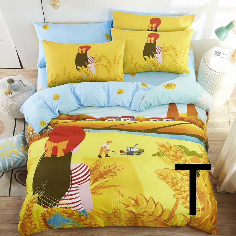 Drap de lit pour enfants, housse de couette, drap de lit, dessin animé mignon, textile pour la maison