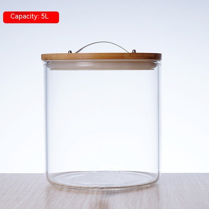 Seau à riz en verre à haute teneur en Borosilicate, grand, résistant à l'humidité et aux insectes