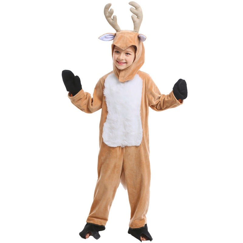 Espectáculo de animales de Halloween, alce, reno de Navidad, vestido para niños