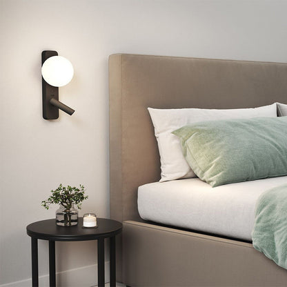 Lampe murale minimaliste moderne et tendance en forme de lune avec boule de verre pour chambre à coucher