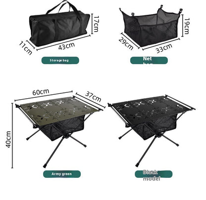 Table pliante extérieure en alliage d'aluminium, Table de pique-nique ronde de Camping