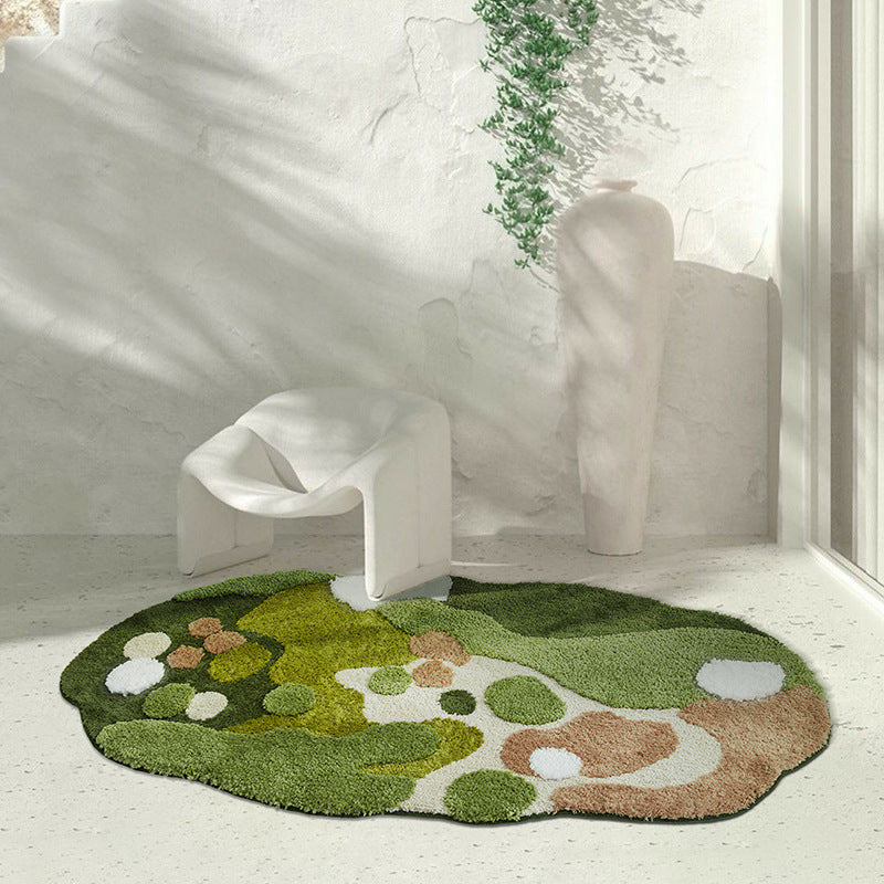 Household Moss Flocking Tea Table Shaped Thickened Bedroom Bedside Blanket