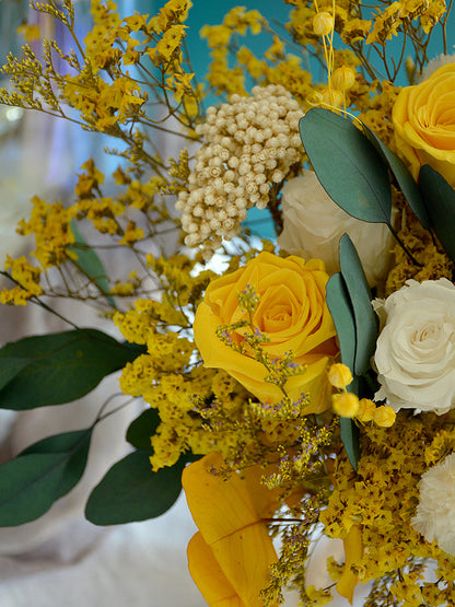 Bouquet de fleurs sèches, fleurs éternelles, décoration et accessoires pour la maison