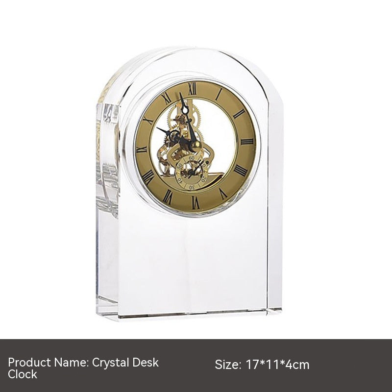 Horloge en cristal, ornement mécanique, décoration douce