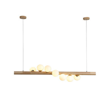 Lustre en bois massif moderne minimaliste en rondins