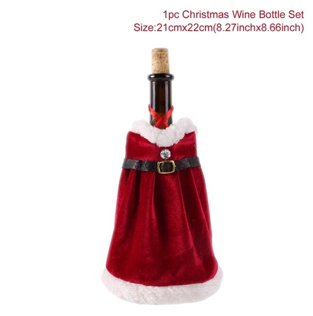 Wine Bottle Cover Merry Christmas Decorations