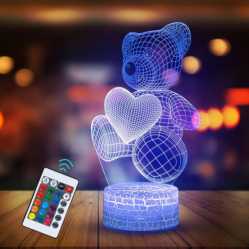 Lampe 3D en acrylique USB LED, veilleuse en forme de néon, décorations de noël pour la maison, chambre à coucher, décor d'anniversaire, cadeaux de saint-valentin