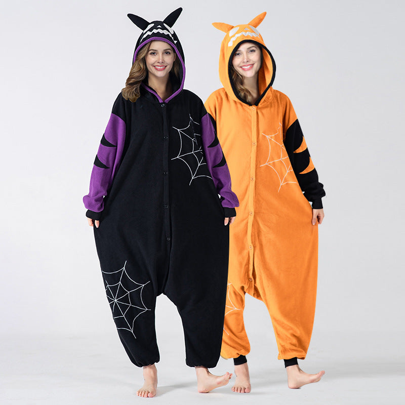 Vente en gros Halloween Devil's Son One-piece Pyjama Cosplay Festival Costume à capuche mignon maison