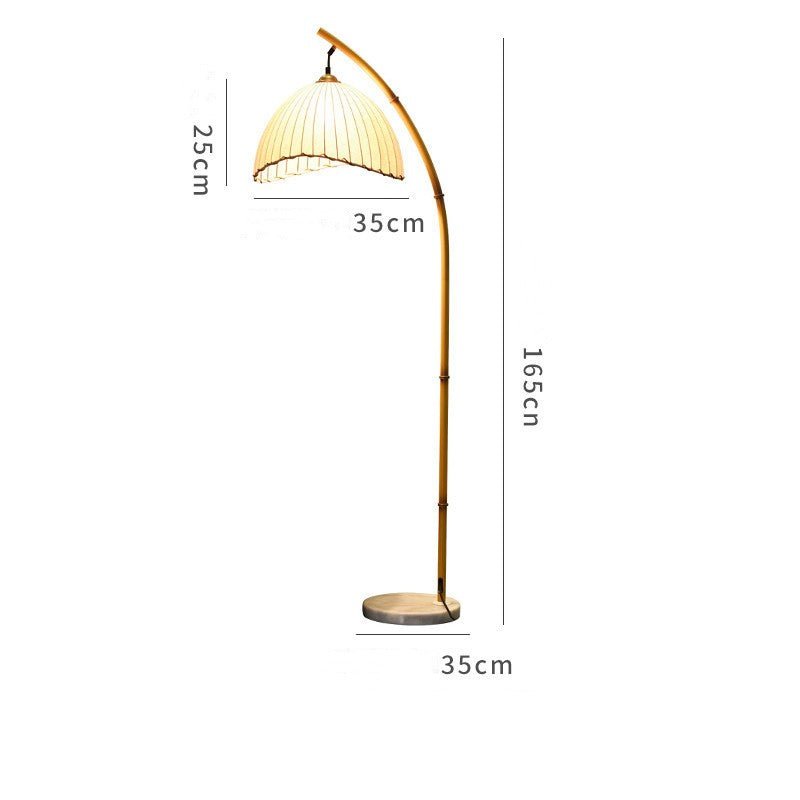 Lampe de sol en bambou pour lit de chambre à coucher d'étude