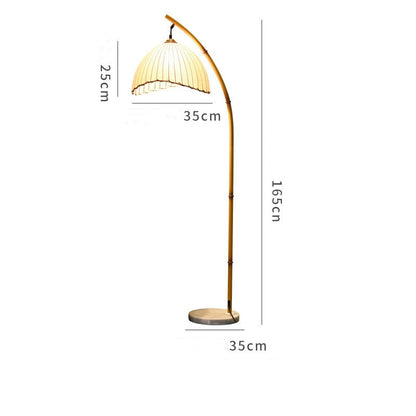 Lampe de sol en bambou pour lit de chambre à coucher d'étude