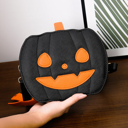 Bolsos de Halloween 2023, bolso de hombro tipo bandolera con dibujos de calabaza divertida y murciélago, bolso femenino creativo personalizado