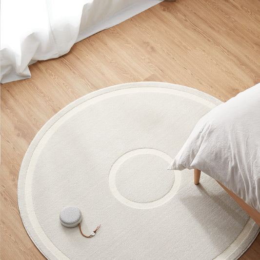 Tapis rond crème française claire Cosmos Salon