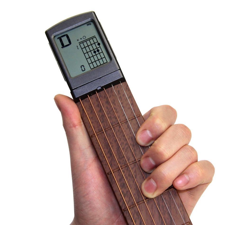 Guitarra de bolsillo SOLO, guitarra portátil, entrenador de acordes de guitarra, simulación de guitarra pequeña, mesa de 6 acordes de guitarra