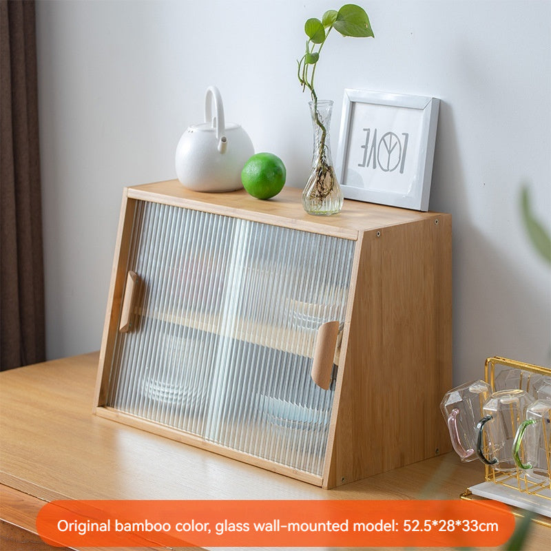 Petite Table de cuisine en verre de style japonais, armoire de rangement en bois massif, pour la maison