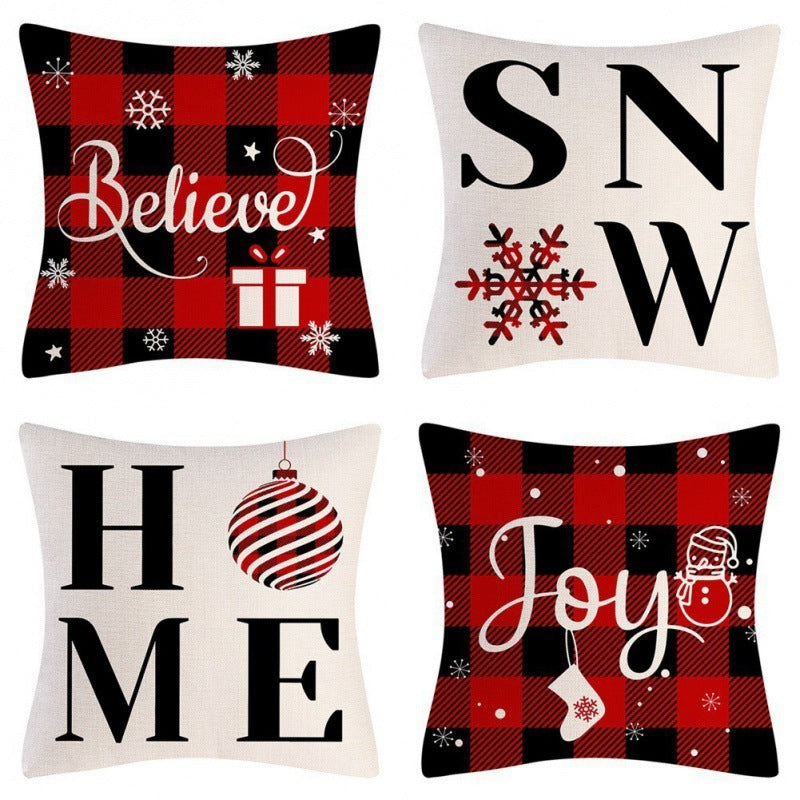 Home Decoration Christmas Pillow Cover Four-piece Set