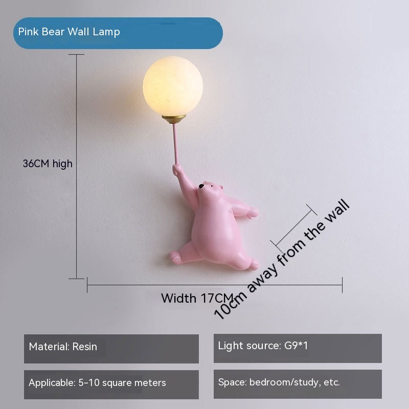 Modern Simple Bear Pendant Background Wall Lamps