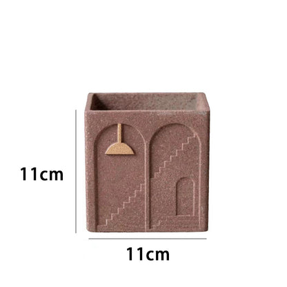 Pot de fleur carré créatif en silicone en béton