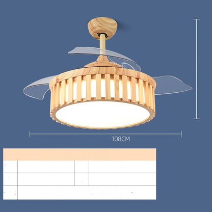 Lámpara de ventilador de madera postmoderna para el hogar, sala de estar, dormitorio, comedor