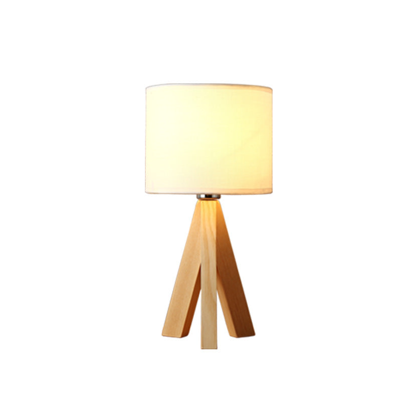 Lampe de table de protection des yeux à LED d'art en bois de chevet minimaliste moderne