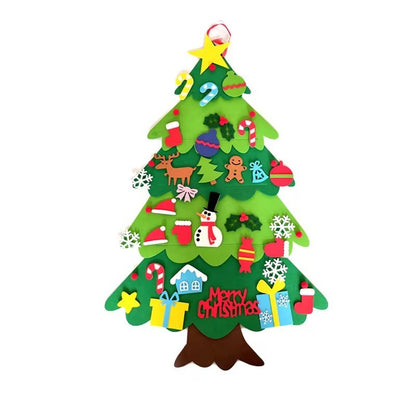 Árbol de Navidad de fieltro con luces para niños DIY