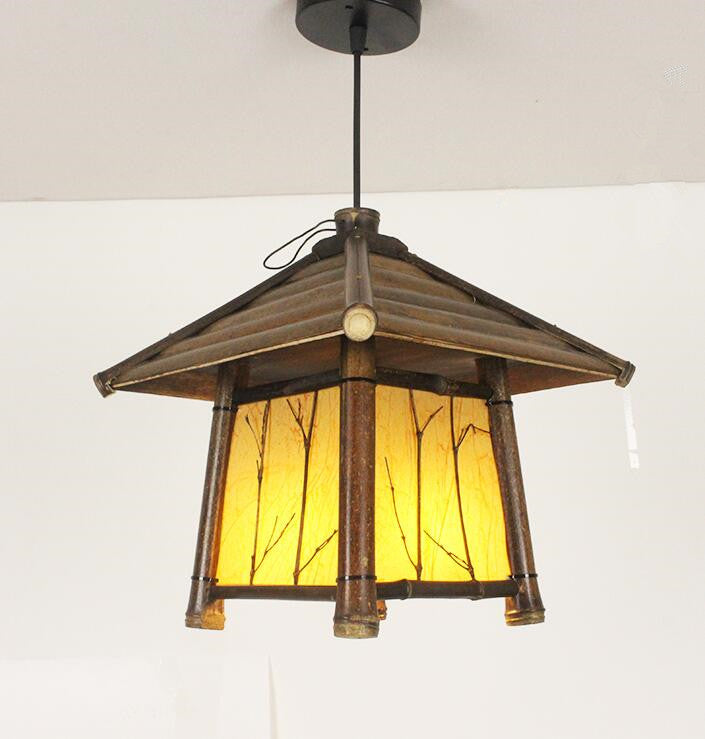 Retro Chinese Style Chandelier Tea Room Southeast Asia Chandelier Bamboo Lamp