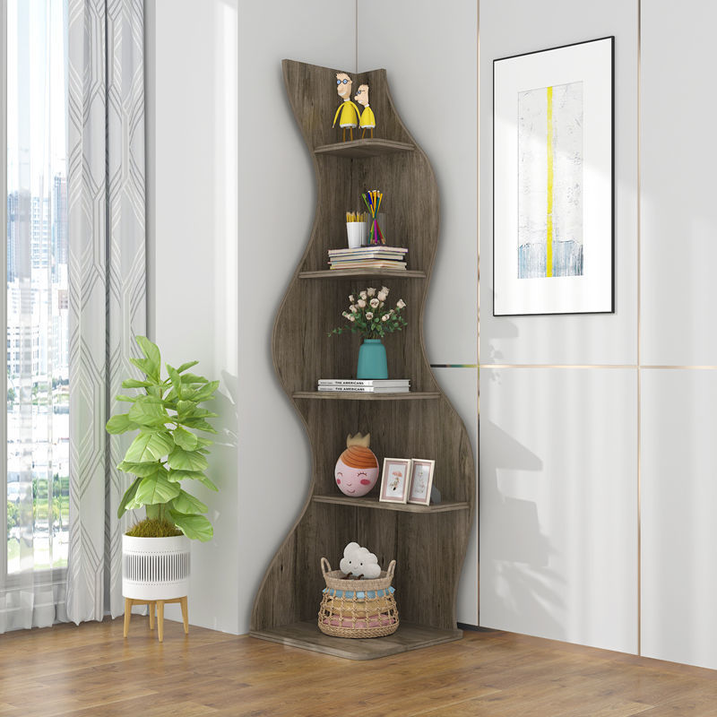 Home Fashion Living Room Corner Cabinet Shelves