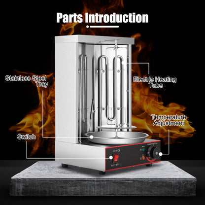 Parrilla de barbacoa rotativa eléctrica comercial