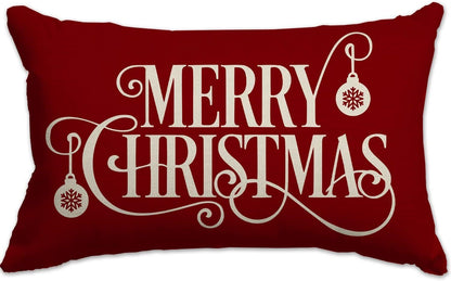 Christmas Simple Linen Pillow Cover Home Sofa Decoration