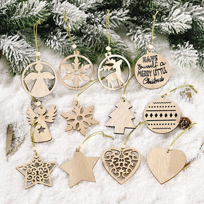 Christmas Decorations Transparent Boxed Wooden Pendant