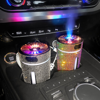 Humidificateur de voiture en diamant de luxe, diffuseur de voiture à lumière LED, purificateur d'air automatique, diffuseur d'aromathérapie, désodorisant, accessoires de voiture pour femmes