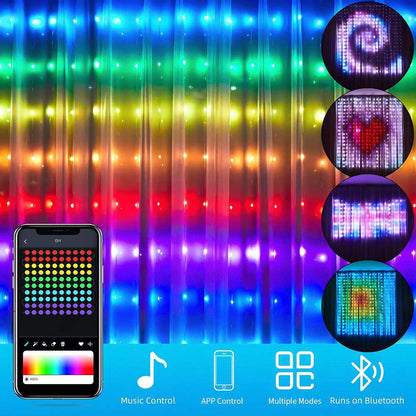 Rideau lumineux magique programmable contrôlé par APP