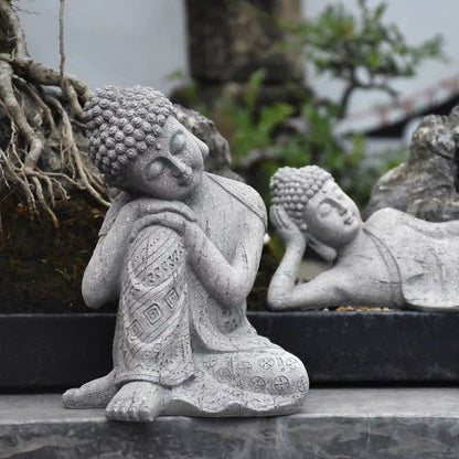 Estatua de Buda Zen de resina, maceta para flores, paisaje de patio, diseño de balcón, decoración de jardín