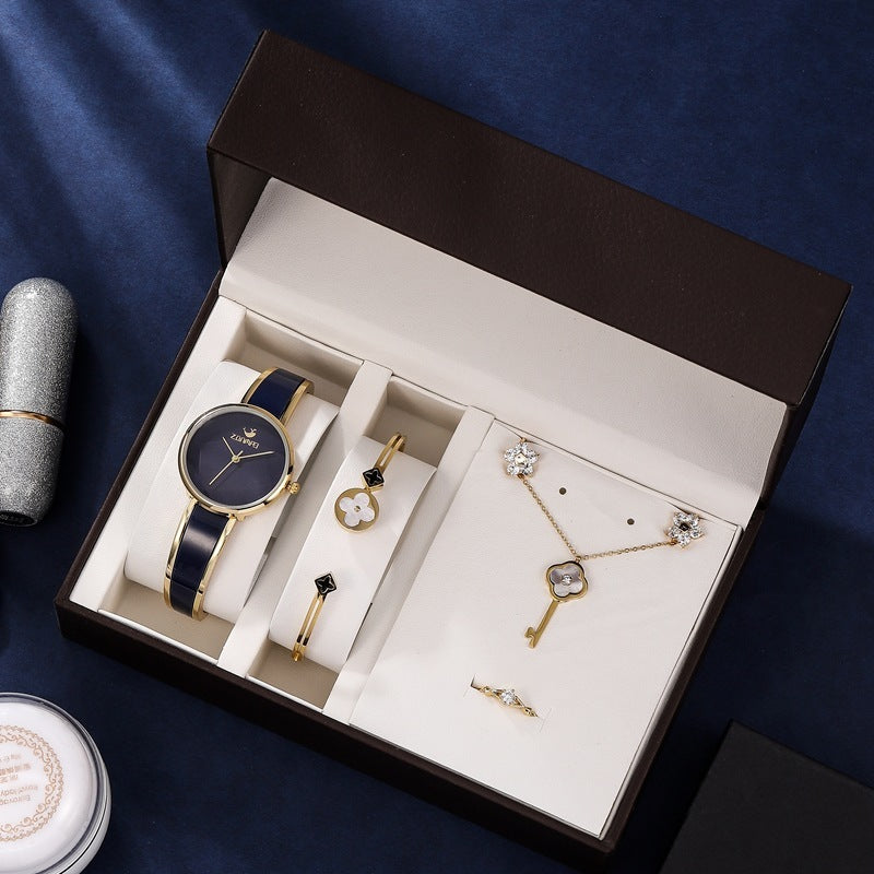 Coffret cadeau Ensemble de montres Bracelet Collier Boucle d'oreille Ensemble de bagues