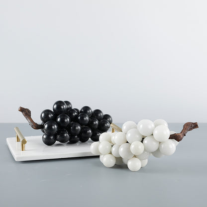 Black And White Marble Grape Ornament Decoration