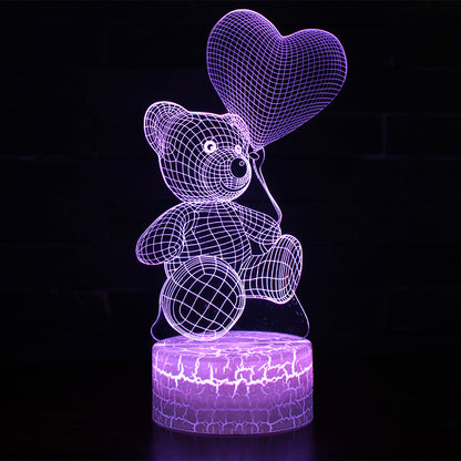 3D cute bear creative night light